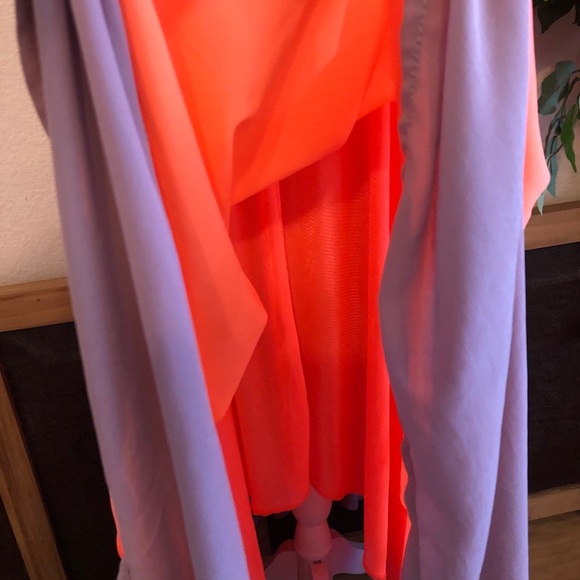 Leqier two tone hi low layered flowy beach dress - Picture 6 of 9